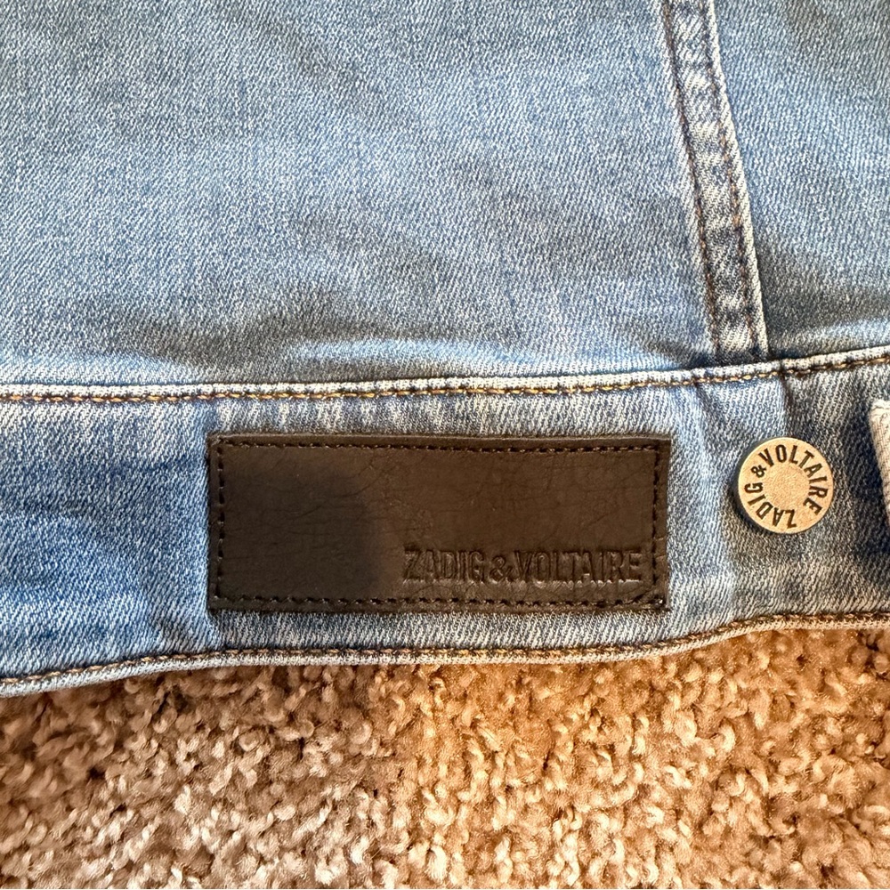 NWT ZADIG & VOLTAIRE KASE HOPE DENIM JACKET LIGHT BLUE SIZE SMALL - Picture 9 of 12